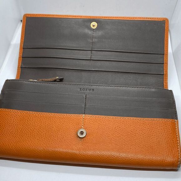 Authentic Loewe Orange Leather Long Designer Wallet / Clutch - Picture 8 of 14